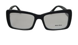 Miu Miu Core Collection VMU 035 Clear Lens Glasses, Black Frame, 3*