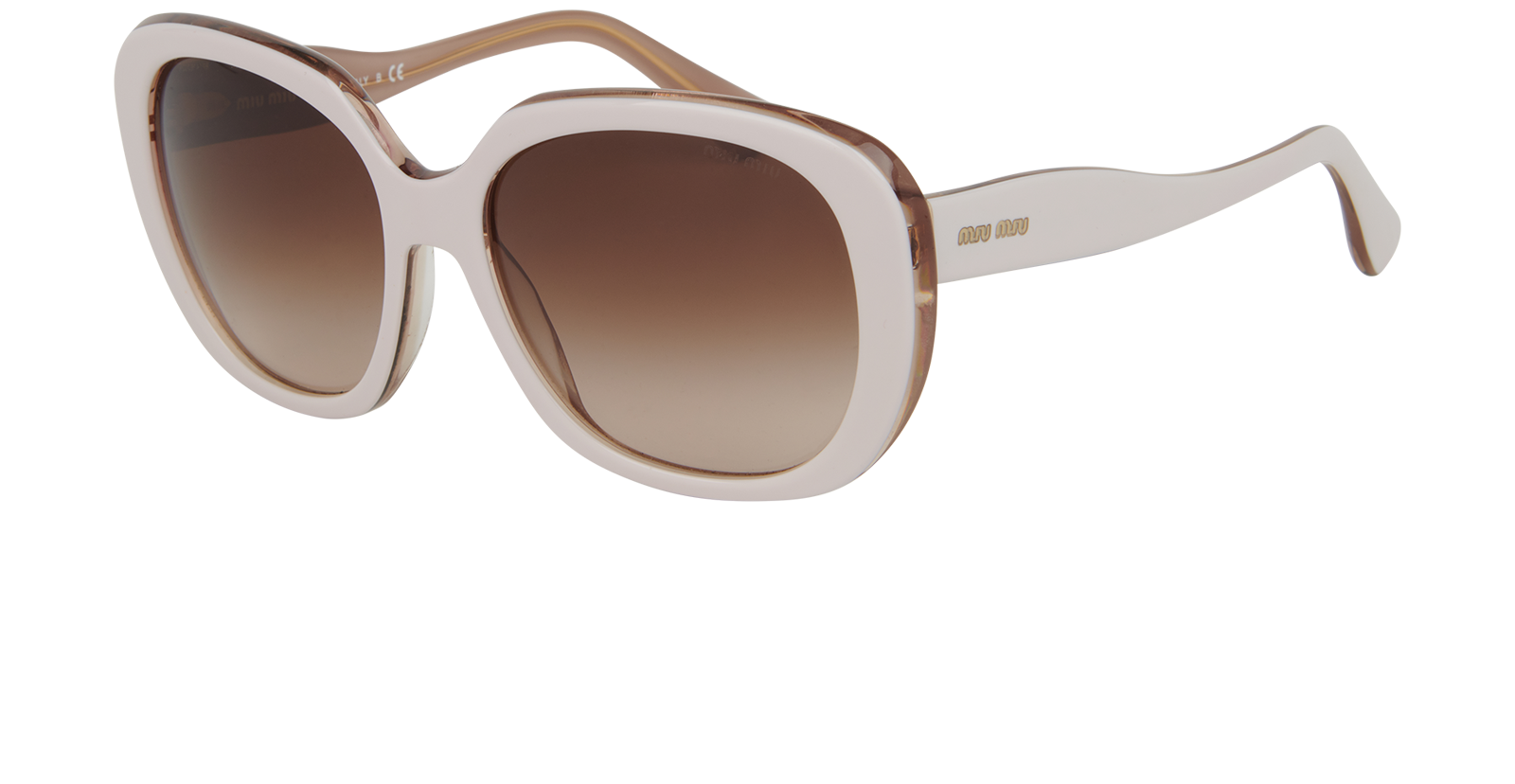 Miu Miu SMU04N Oversized Sunglasses, &pound;130, Accessories, Pink, Bottom view