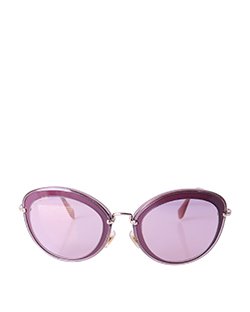 Miu Miu SMU50R Cateye Sunglasses,Metal Frame,Pink,B,C,3*,(10)