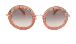 Miu Miu SMU08R Circle Sunglasses, Pink, DB/B/C, 2*
