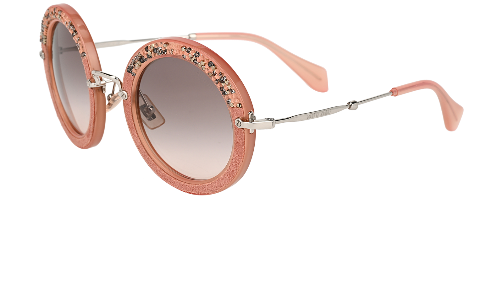 Miu Miu SMU08R Circle Sunglasses, &pound;150, Accessories, Pink, Bottom view