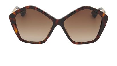 Miu Miu Pentagon Sunglasses, £70, Accessories, Brown/Gold, Front view