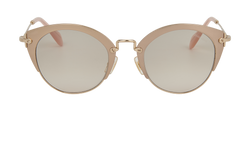 Miu Miu SMU53R Cat Eye Sunglasses, Metal, Gold/Pink, 3*