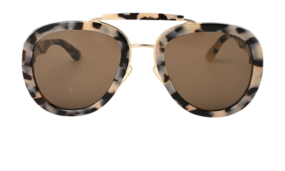 Miu Miu SMU05V Aviator Sunglasses, &pound;130, Accessories, Beige/Black, Front view