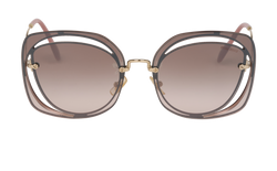 Miu Miu SMU54S Butterfly Sunglasses, Metal, Gold, C, 3*