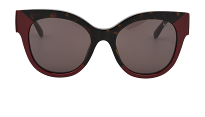 Mulberry SML172 Sunglasses, £95, Accessories, Black/Burgundy, Front view