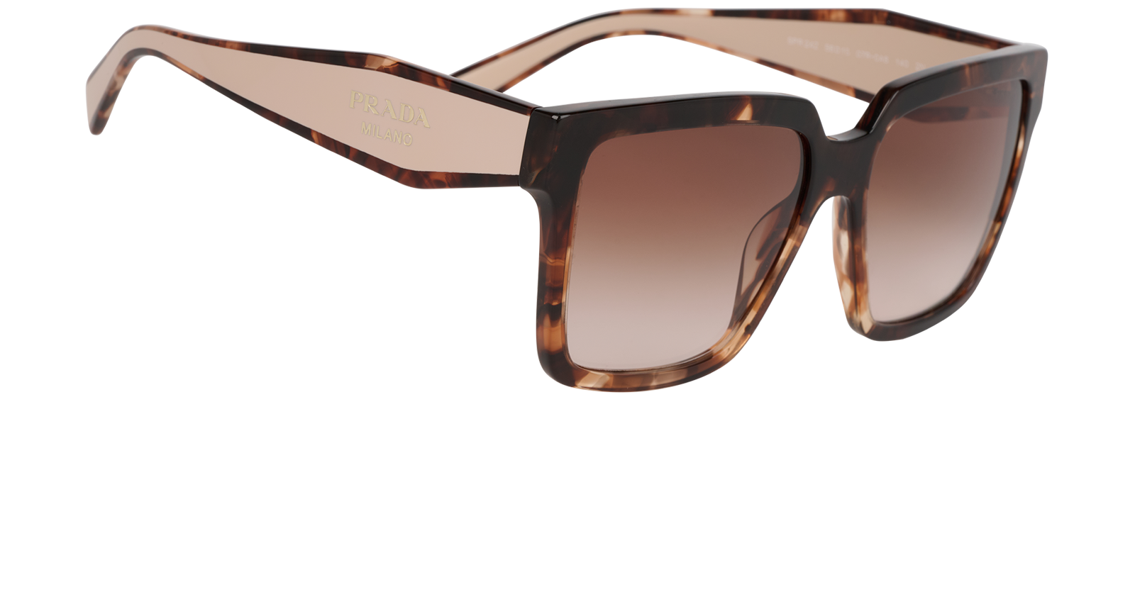 Prada SPR24Z Sunglasses, &pound;150, Accessories, Brown, Side view