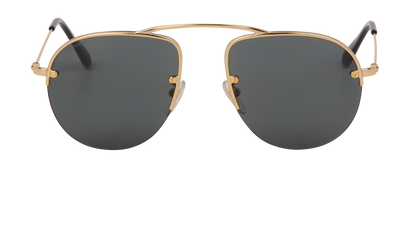 Prada SPR580 Aviator Sunglasses, &pound;110, Accessories, Black, Front view
