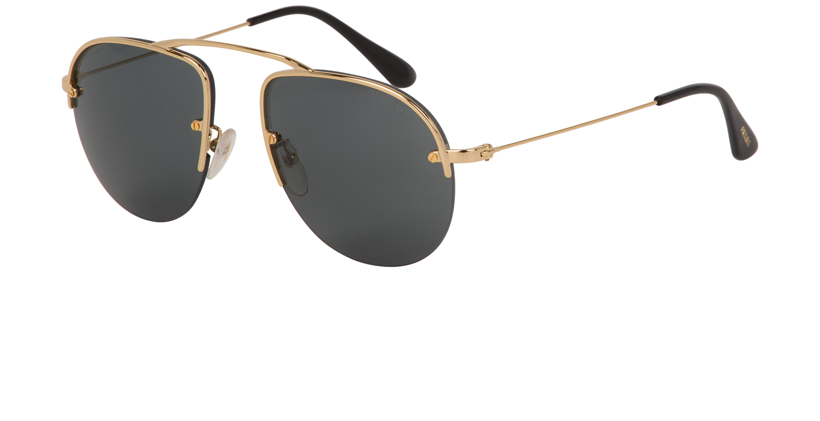 Prada SPR580 Aviator Sunglasses, &pound;110, Accessories, Black, Bottom view