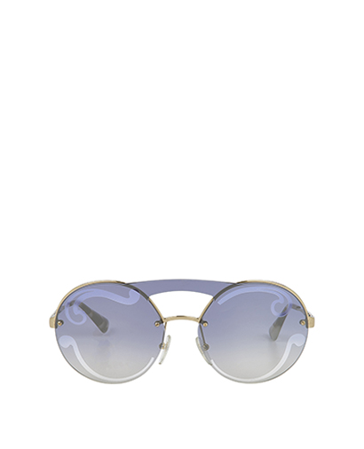 Ombre Engraved Round Aviators, front view