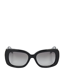 Framed Detailed Sunglasses, Acrylic, Black, SPR27054, B, 2*