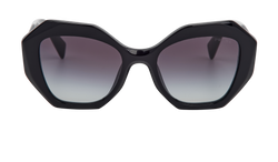 Prada SPR16W Geometric Sunglasses, Acetate, Blk. MII, B/C, 3*