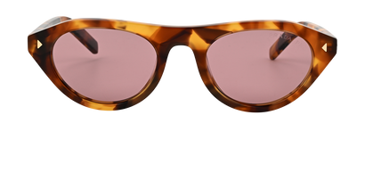 Prada SPRB15 Oval Sunglasses, &pound;175, Accessories, Brown, Front view