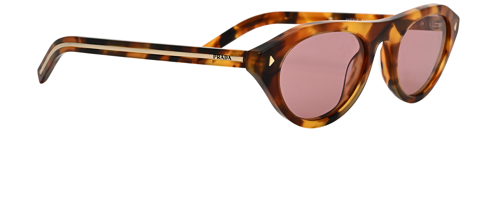 Prada SPRB15 Oval Sunglasses, &pound;175, Accessories, Brown, Side view