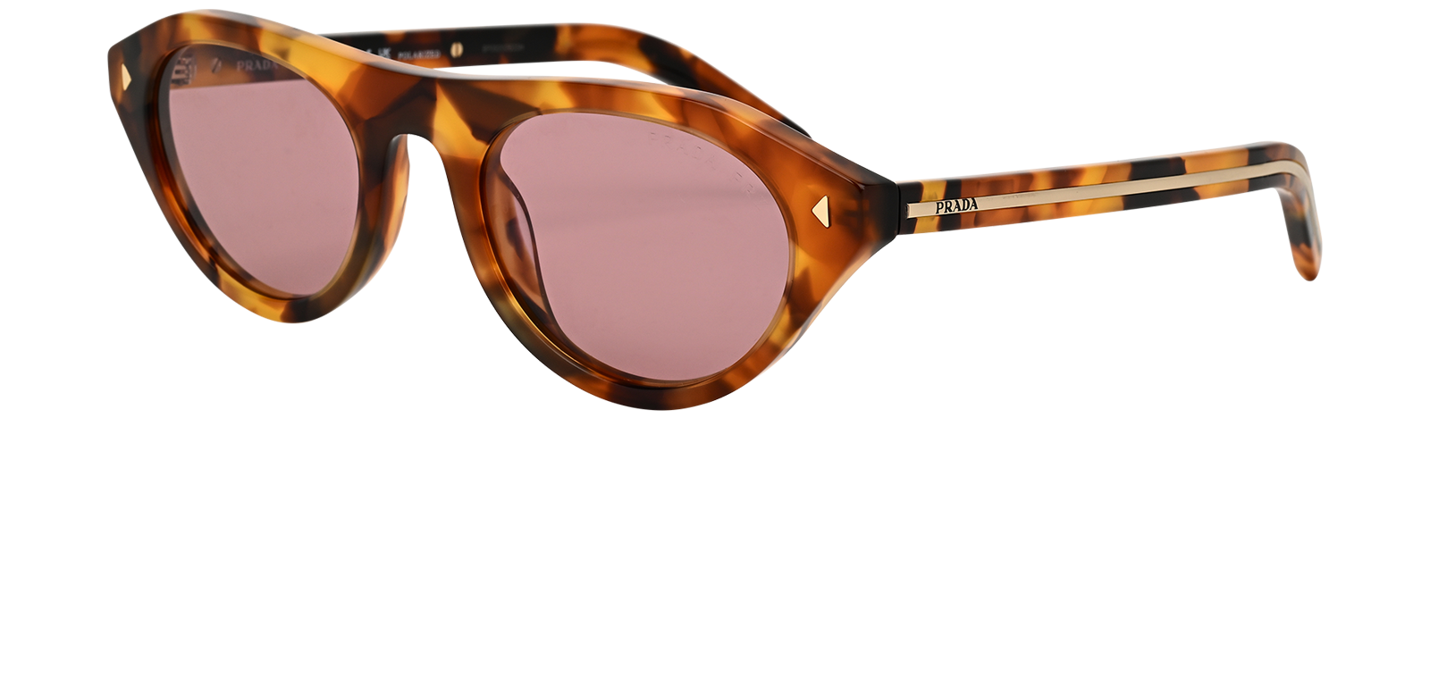 Prada SPRB15 Oval Sunglasses, &pound;175, Accessories, Brown, Bottom view
