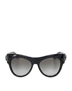 Studded Sunglasses, Acrylic, Black, SPR22056, B, 2*