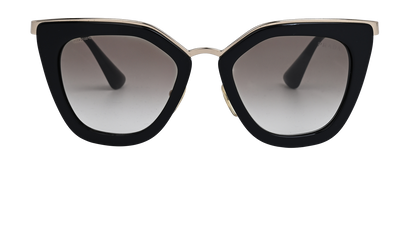 Prada PR53SS Cat Eye Sunglasses, &pound;120, Accessories, Black/Gold, Front view