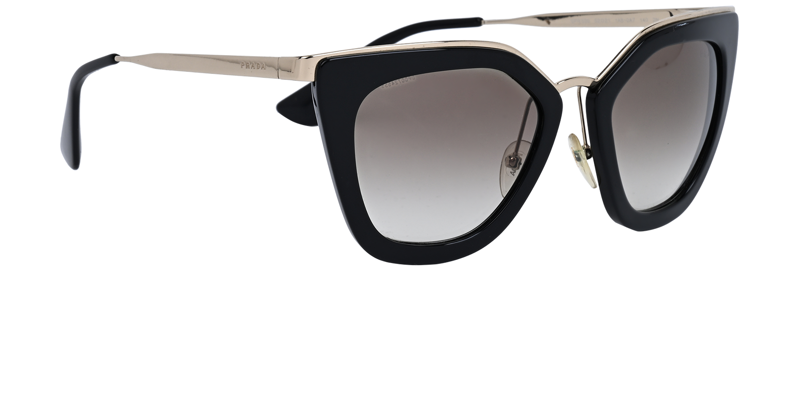 Prada PR53SS Cat Eye Sunglasses, &pound;120, Accessories, Black/Gold, Side view