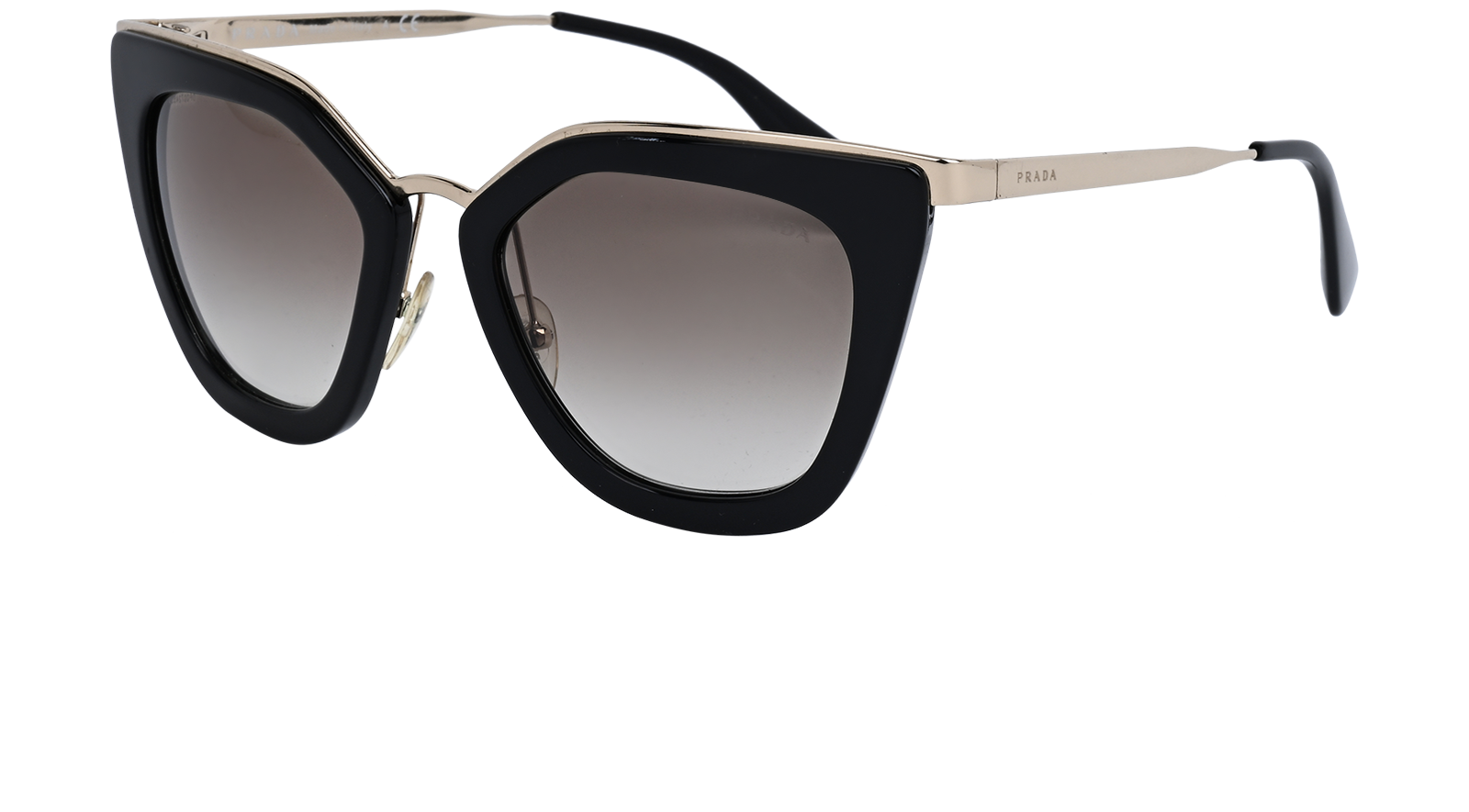 Prada PR53SS Cat Eye Sunglasses, &pound;120, Accessories, Black/Gold, Bottom view