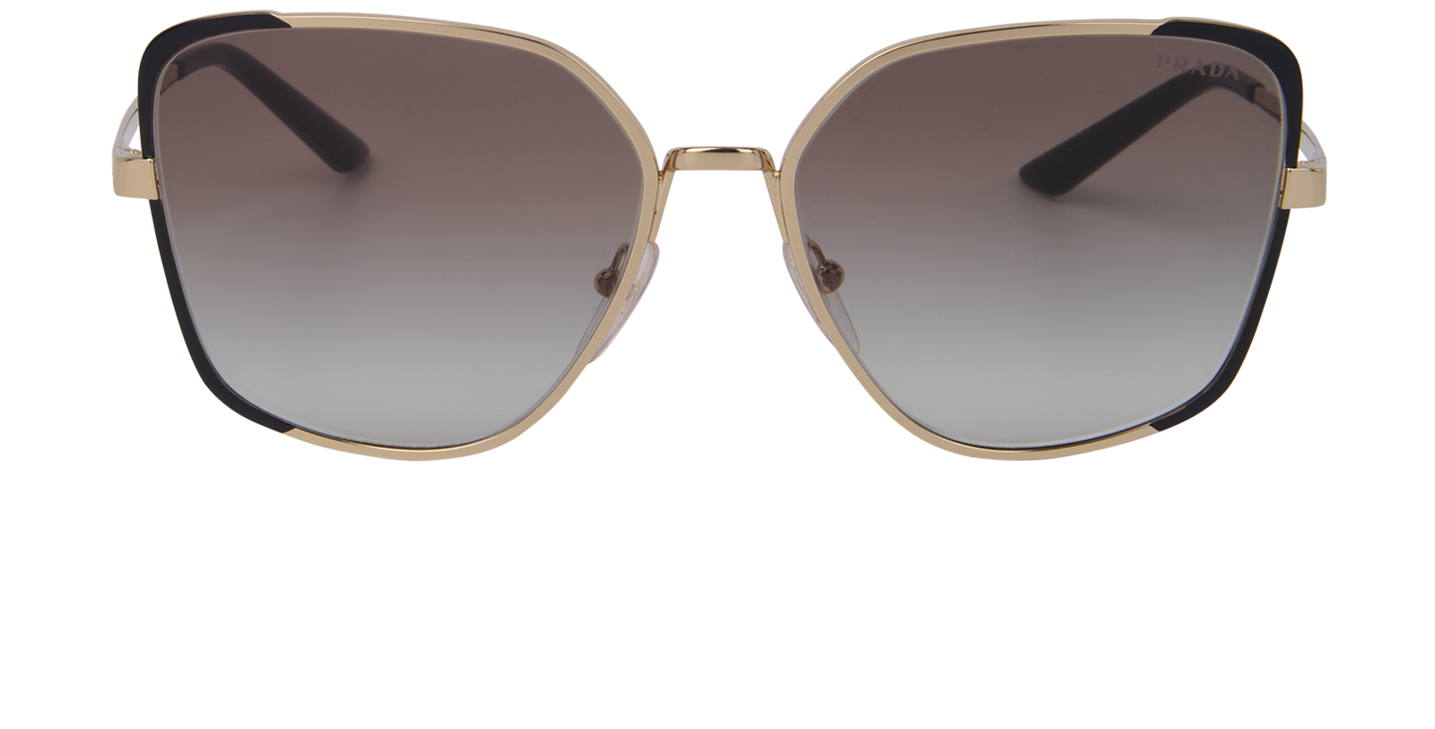 Prada Gold and Black Rimmed Sunglasses SPR60X Prada Gold Tone/ Brown Gradient SPR60X Butterfly Sunglasses  main image 3