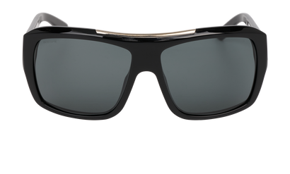 Prada SPR13L Rectangle Sunglasses, &pound;130, Accessories, Black, Front view