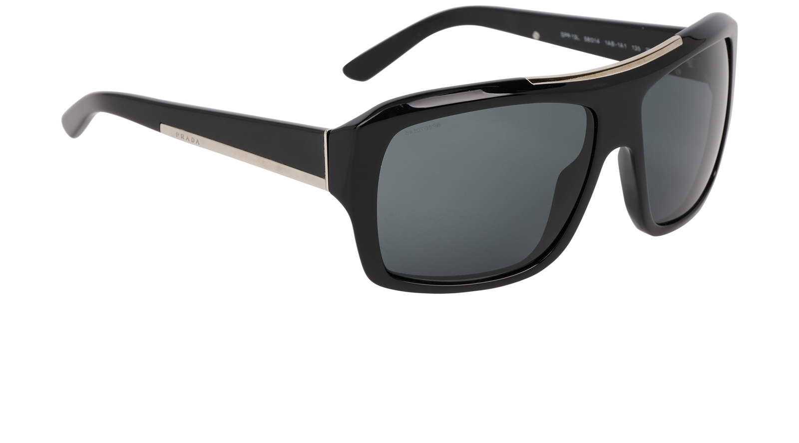 Prada SPR13L Rectangle Sunglasses, &pound;130, Accessories, Black, Side view