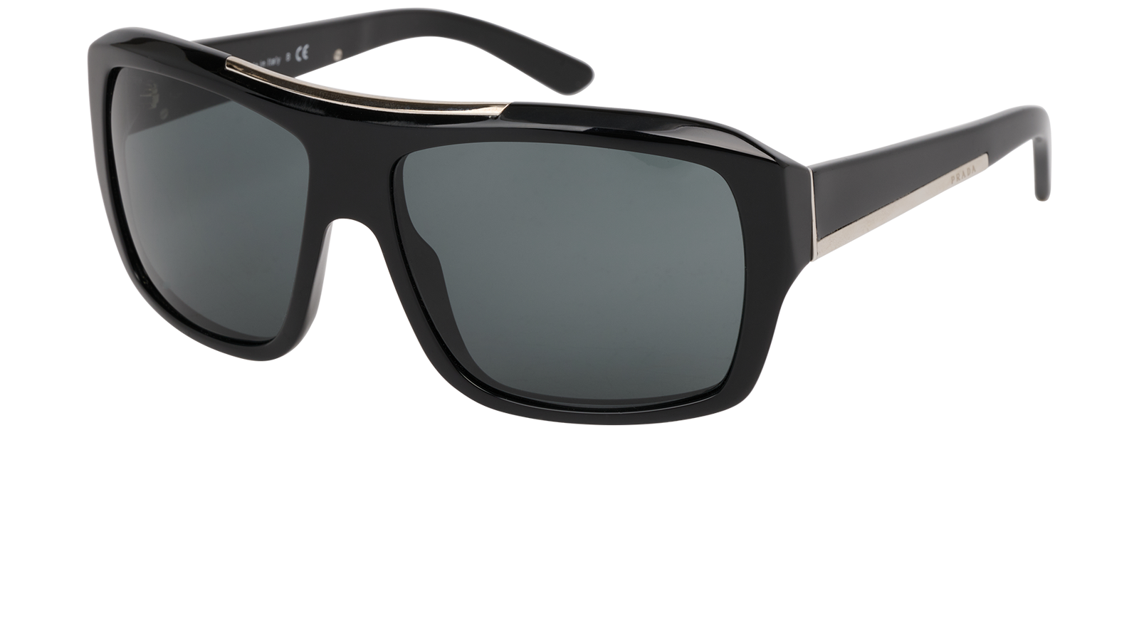 Prada SPR13L Rectangle Sunglasses, &pound;130, Accessories, Black, Bottom view