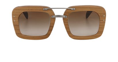 Prada Wooden Square Sunglasses, front view
