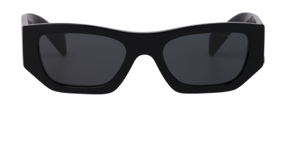 Prada SPRA01 Rectangular Sunglasses, &pound;180, Accessories, Black, Front view