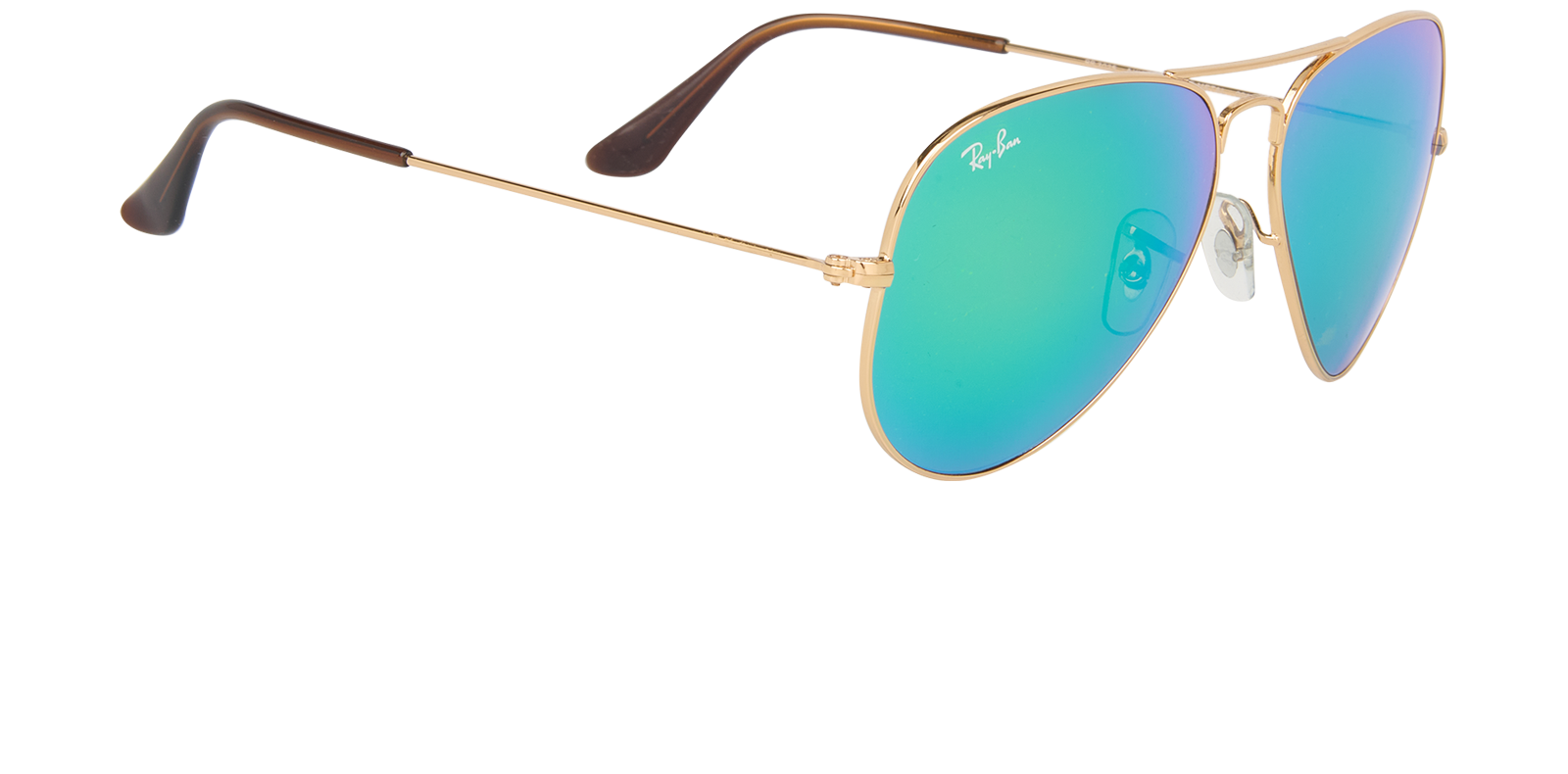 Ray-Ban RB3025 Aviator Sunglasses, &pound;60, Accessories, Gold/Green, Side view