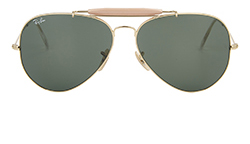 Raybans Outdoorsman Sunglasses, Metal, Gold/Green, 3029, B, 3*