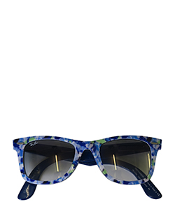 Rayban RB2140 Floral Wayfarer Sunglasses,Plastic,Blue,Case,2*