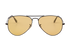 Ray-Ban RB3025 Large Aviator, &pound;70, Accessories, Black/Yellow, Front view