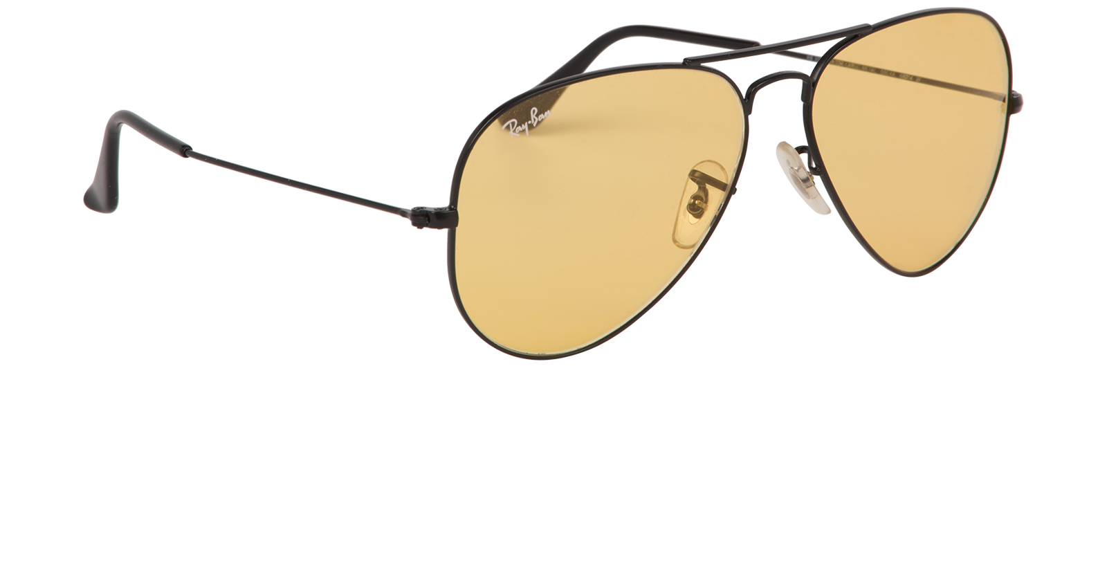 Ray-Ban RB3025 Large Aviator, &pound;70, Accessories, Black/Yellow, Side view