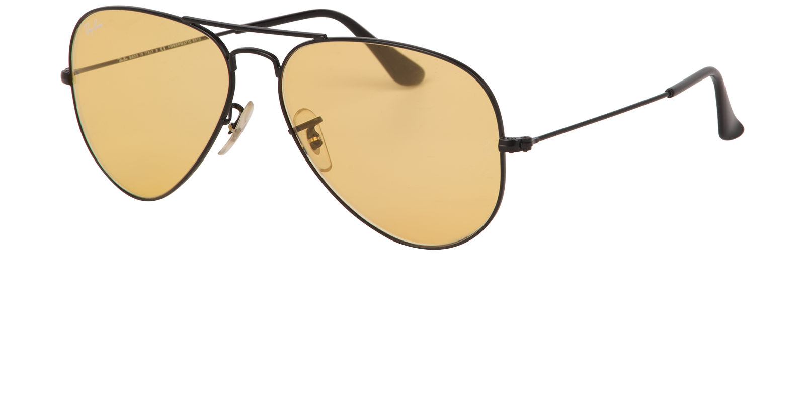 Ray-Ban RB3025 Large Aviator, &pound;70, Accessories, Black/Yellow, Bottom view
