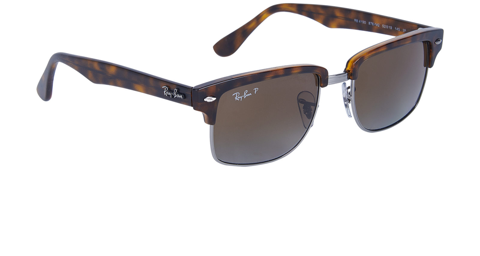 Ray Ban Rectangle Sunglasses 4190, &pound;60, Accessories, Brown, Side view