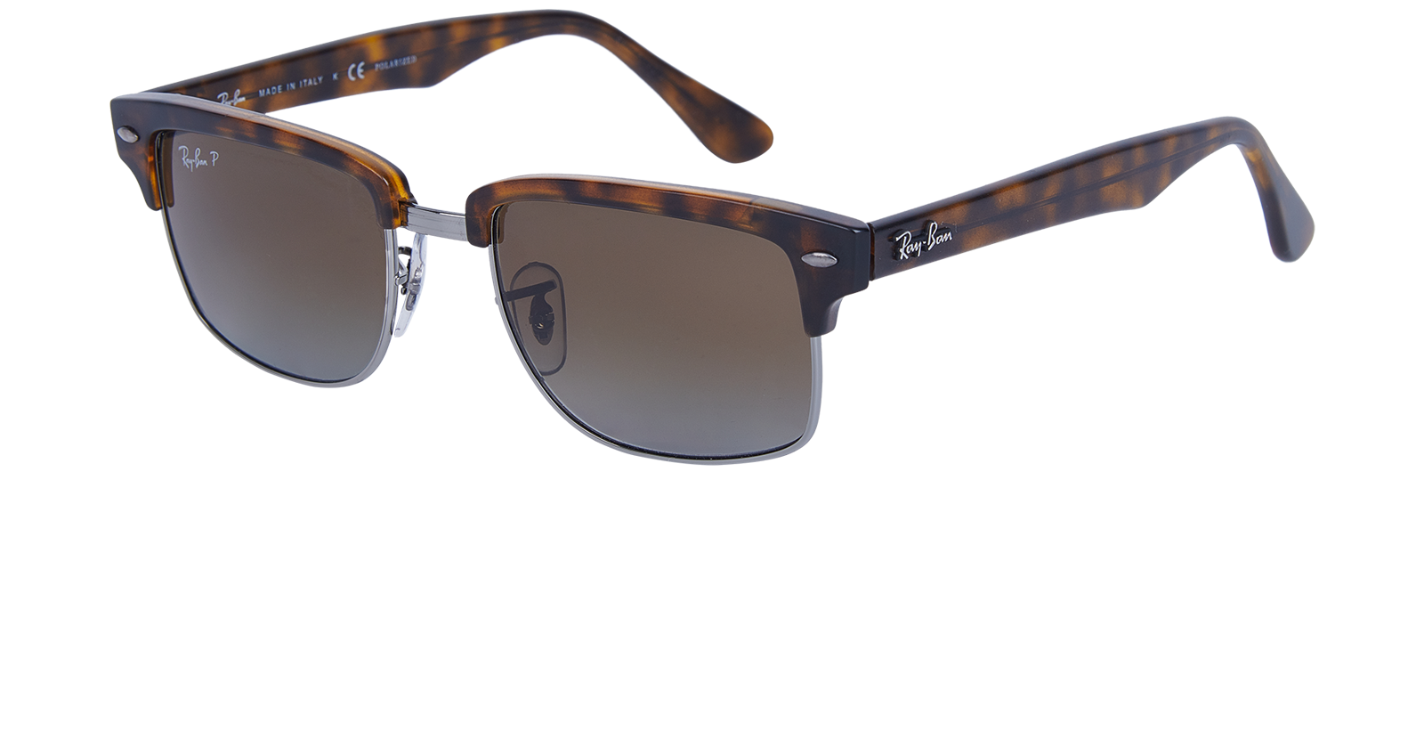 Ray Ban Rectangle Sunglasses 4190, &pound;60, Accessories, Brown, Bottom view