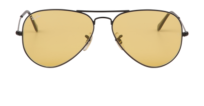 Ray-Ban RB3025 Large Aviator, &pound;70, Accessories, Black/Yellow, Front view