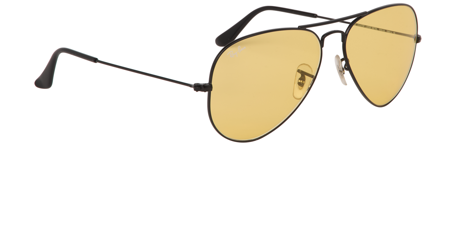 Ray-Ban RB3025 Large Aviator, &pound;70, Accessories, Black/Yellow, Side view