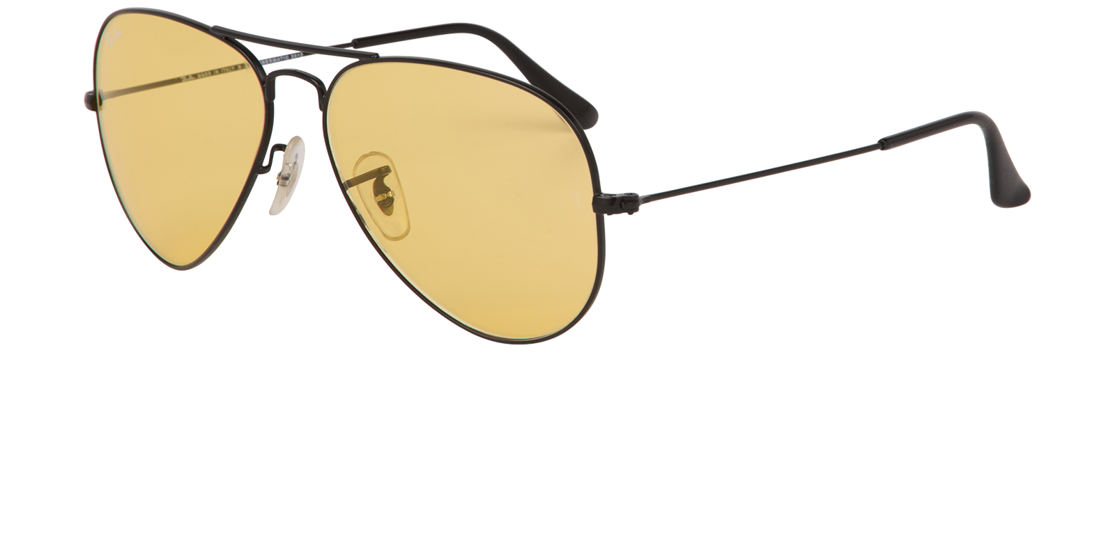 Ray-Ban RB3025 Large Aviator, &pound;70, Accessories, Black/Yellow, Bottom view