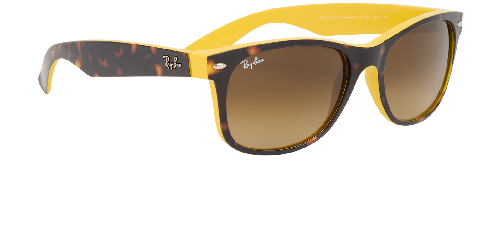 Ray-Ban RB2132 New Wayfarer Sunglasses, &pound;80, Accessories, Yellow, Side view