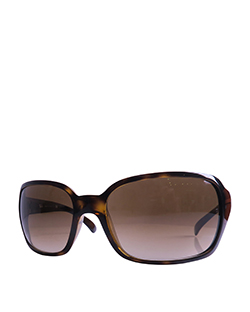 Ray-Ban RB4068 Rectangle Sunglasses, Tortoise Frame, Brown Lense, Case, 3