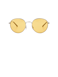 Ray-Ban RB3681 Round Sunglasses, Metal, Silver/Yellow, C, 3*