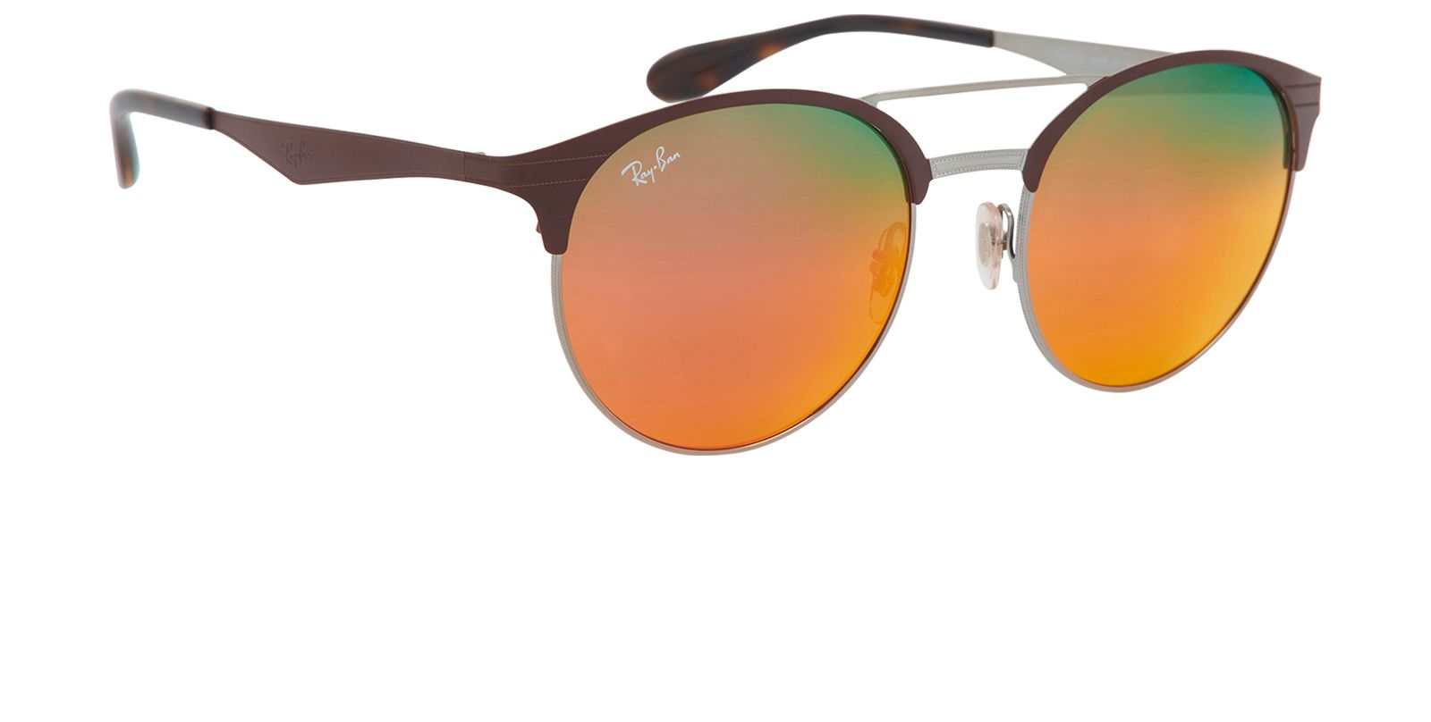 Ray-Ban Phantos Mirror Sunglasses, &pound;70, Accessories, Orange/Pink/Red, Side view