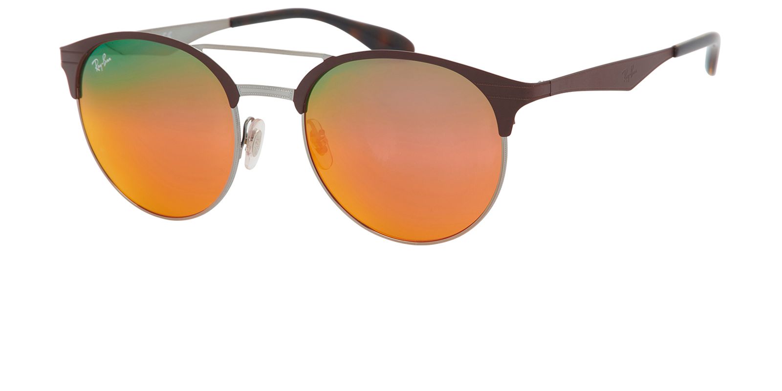 Ray-Ban Phantos Mirror Sunglasses, &pound;70, Accessories, Orange/Pink/Red, Bottom view