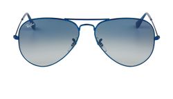 Ray Ban Aviator Sunglasses, Base Metal/Plastic, Blue, 5814