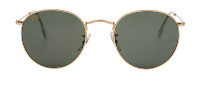 Ray-Ban RB 3447 Round Sunglasses, &pound;70, Accessories, Gold, Front view