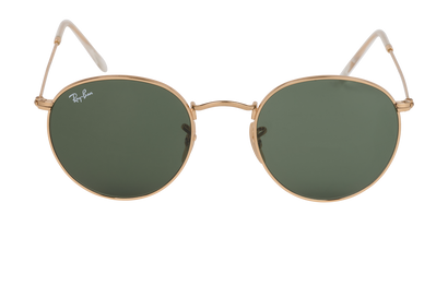 Ray-Ban RB3447 Round Sunglasses, &pound;90, Accessories, Gold, Front view