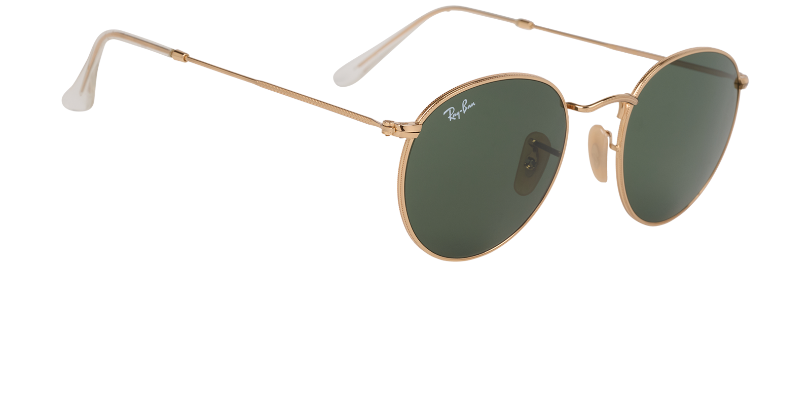 Ray-Ban RB3447 Round Sunglasses, &pound;90, Accessories, Gold, Side view