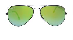Rayban Mirrored Aviator Sunglasses, Acetate, Green, 002/4J, C, 3*